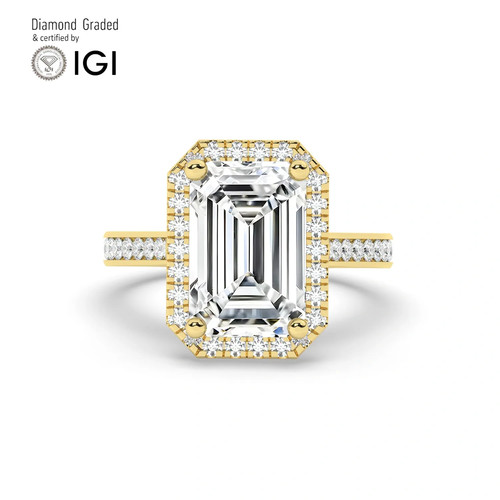 Emerald diamond engagement - emerald,