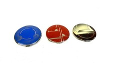 Art Deco set of three bauhaus suprematism enamel powder compacts cases 