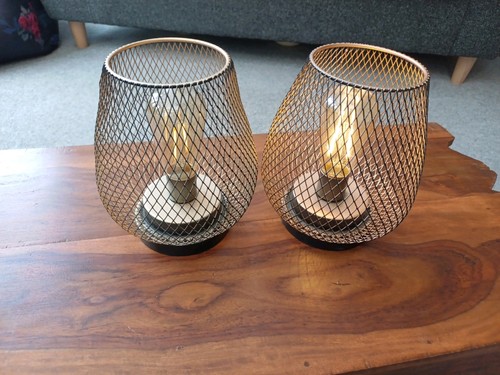 Metal cordless table lamp cage - cordless,