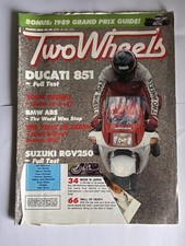 TWO WHEELS motorcycle magazine March 1989 Ducati 851 Suzuki RGV250 BMW K100RS