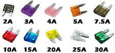 10 x Assorted Mini Blade Fuses (11mm x 15mm) o/e spec for Motorbike Y