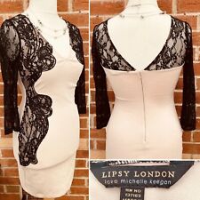 LIPSY Size 12 Black Nude Lace