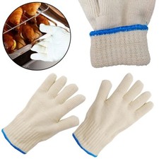 2-Pack Heavy-Duty Oven Gloves 350°C Heat-Resistant w/ Finger Protection Tool