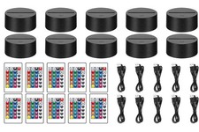 Pack of 10 LED 3d light base with remote and USB