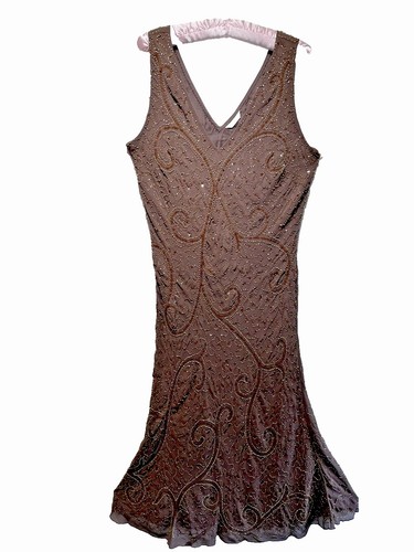 Berketex dress brown beaded - berketex,
