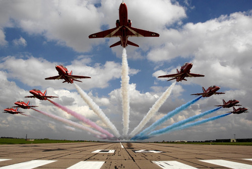 Red arrows display - red, poster