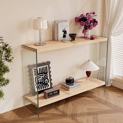 Clear tempered glass console - clear,
