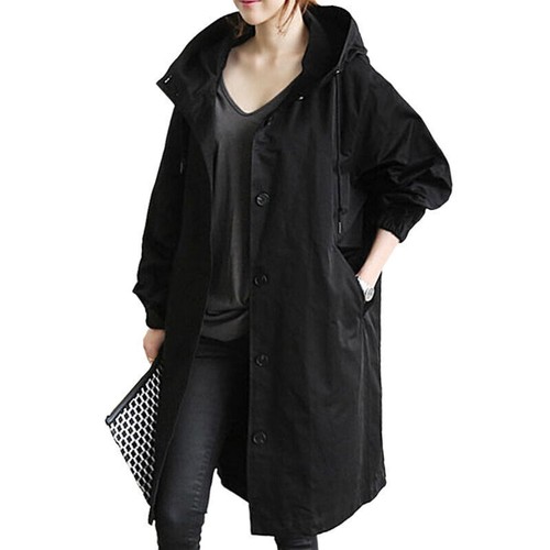 Womens oversize hooded trench - womens,