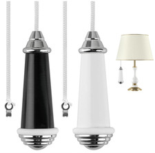 Jiujuda9 2 Pcs Ceramic Bathroom Light Pull Cord Handle with 100CM Nylon Pulls St