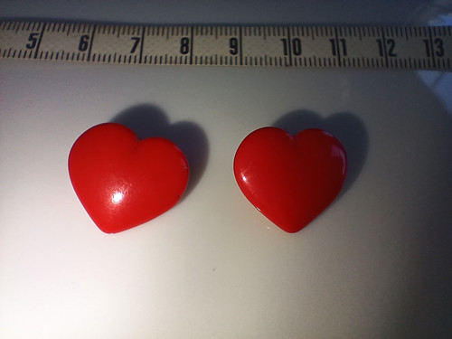 Pair vintage puffed heart - pair, 2