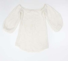 Shakuhachi Womens White Cotton Blend A-Line Size 8