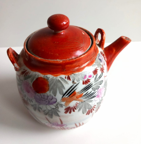 Antique japanese kutani teapot - antique,