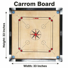 Premium Rosewood Carrom Board Game (33") with Striker and Coins