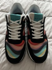 PAUL SMITH ‘WARE’ Swirl Stripe Leather Trainers Sneakers | UK 4 | Brand New £220