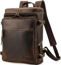 Leather 17in Travel Backpack