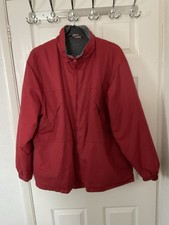 Men’s/ Unisex Cotton Traders Fleece Lined Jacket. Red with grey lining. Size L
