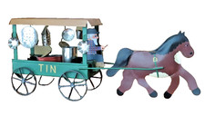 Folk Art Metal Horse Drawn