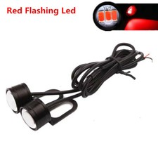 2xMotorcycle Red LED Spot Strobe Hawkeye Eagle Eye Flash Lights DRL Running Lamp