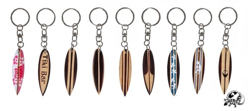 Keyring wooden surfboard key - keyring,