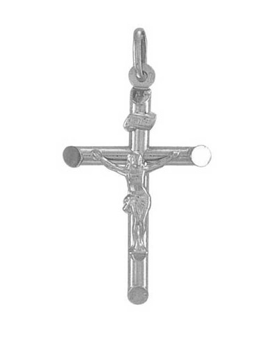9ct white gold crucifix cross - 9ct,