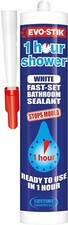EVO-STIK 1 Hour Shower Bathroom Sealant, Fast Setting, Ready to Use in White 