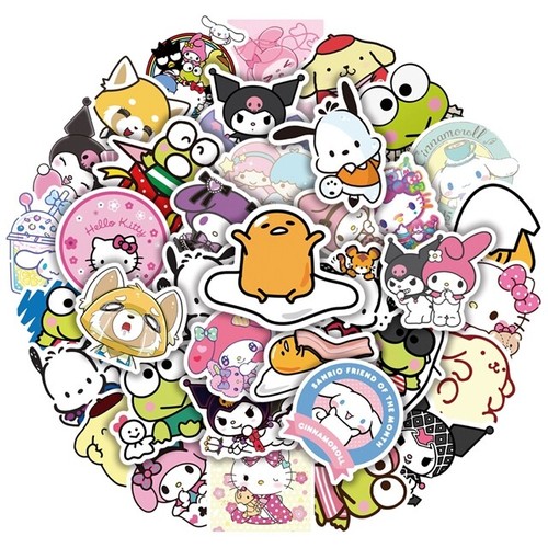 10pcs sanrio inspired stickers - 10pcs,