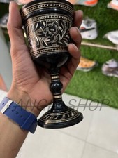 Black Brass Goblet Chalice Floral Gothic Roman wine Roman drinking cup