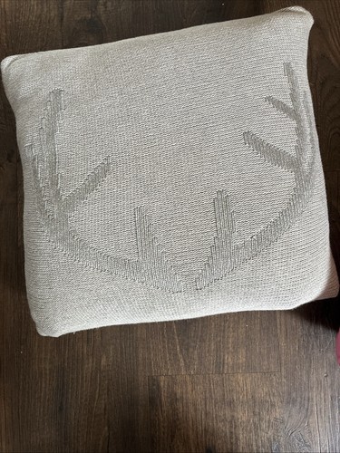 Grey knitted cushion with - grey,