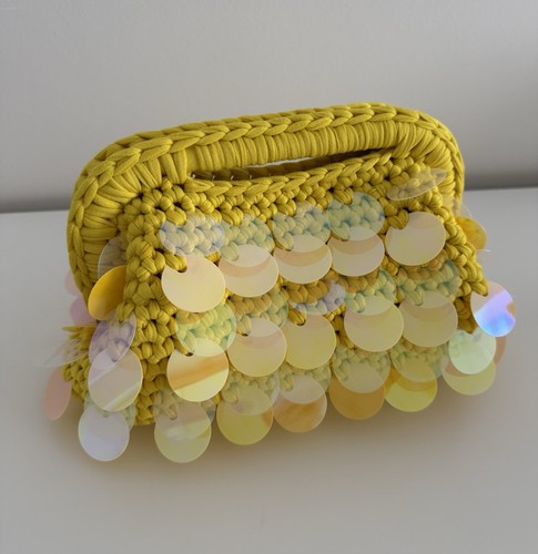 Crochet handmade yellow sequin - crochet,