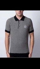 Raf Simmons x Fred Perry Knitted Checker Board FP Shirt Polo Size 38 M Merino