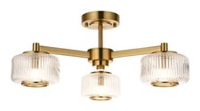 Ceiling Light Brass Stamford 3 Brushed Aged Endon 120634