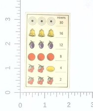 Antique Coin Vending Slot Machine Symbols & Payouts Award Card