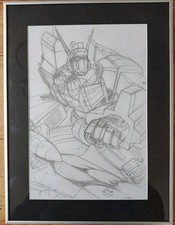 Transformers Star Sabre Sketch By Nick Roche  - Signed Framed 2006
