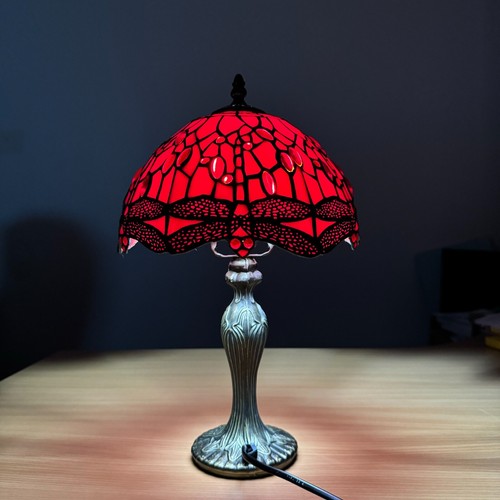 Tiffany table lamp red - table,