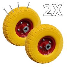 2X 10" Yellow Rubber Tyre