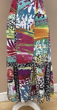Pause Cafe Midi Skirt Size46 Waist 36” Fit And Flare Contrast Panels Elasticated