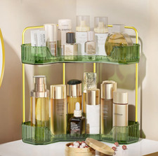 2 Tier Makeup Organiser Box Skincare Perfume Display Storage Rack - 3 Colours UK