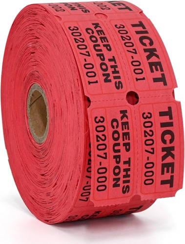 1000 raffle tickets red double - tickets,