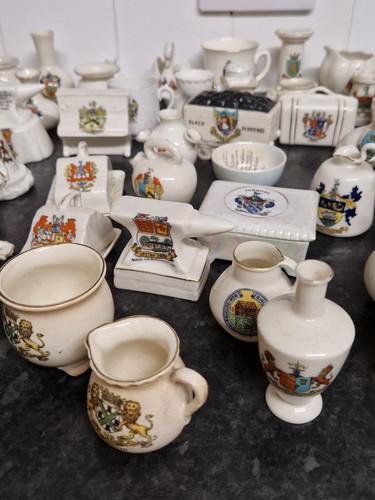 Job lot antique crested - antique, ware
