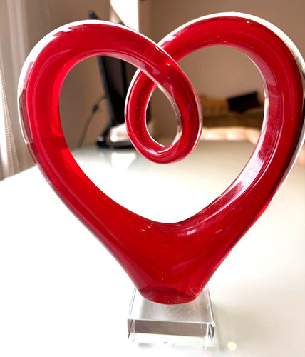 Murano style art glass heart - glass,