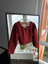 Vintage Victorian /Edwardian 1920s 1940s rare Cropped Linen Woman Jacket Sz S/M