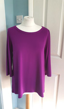 Kim & Co 3/4 Sleeve Wide Neck Top new size medium QVC imperial purple