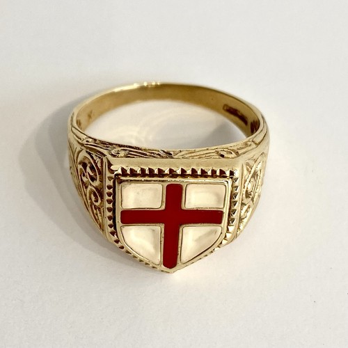 England 9ct gold - gold, signet