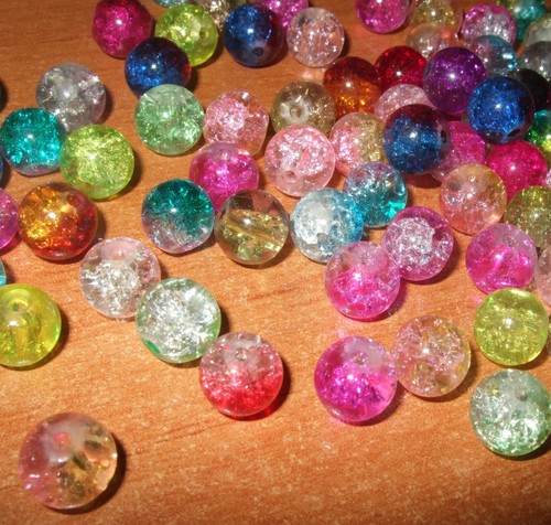 Mixed crackle glass - crackle, beads