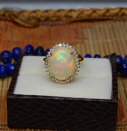 Natural ethiopian opal ring - natural,