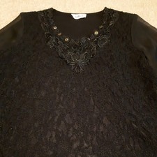 Afibel Black lace blouse long