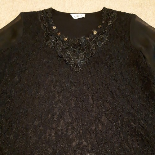 Afibel black lace - lace, long