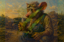 Rat Mechanic Coffee Wrench Art