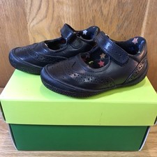 Hush Puppies Rina Infants Girls Black Leather School Shoes UK Size 6