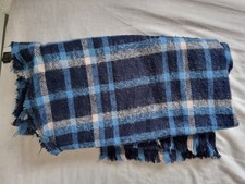 Womens Blue Checked Scarf